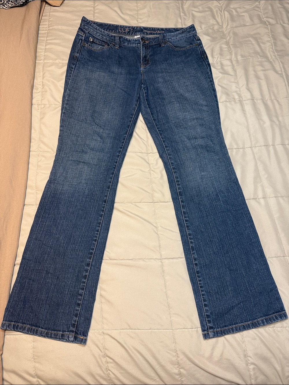 LOFT Flared Jeans in Dark Blue Wash